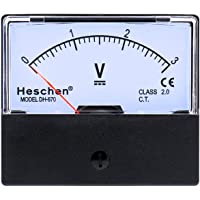 Los mejores  - heschen rectangular Voltímetro analógico panel V Voltaje Cuchillo DH de 670 DC 0 – 3 V Clase 2-0